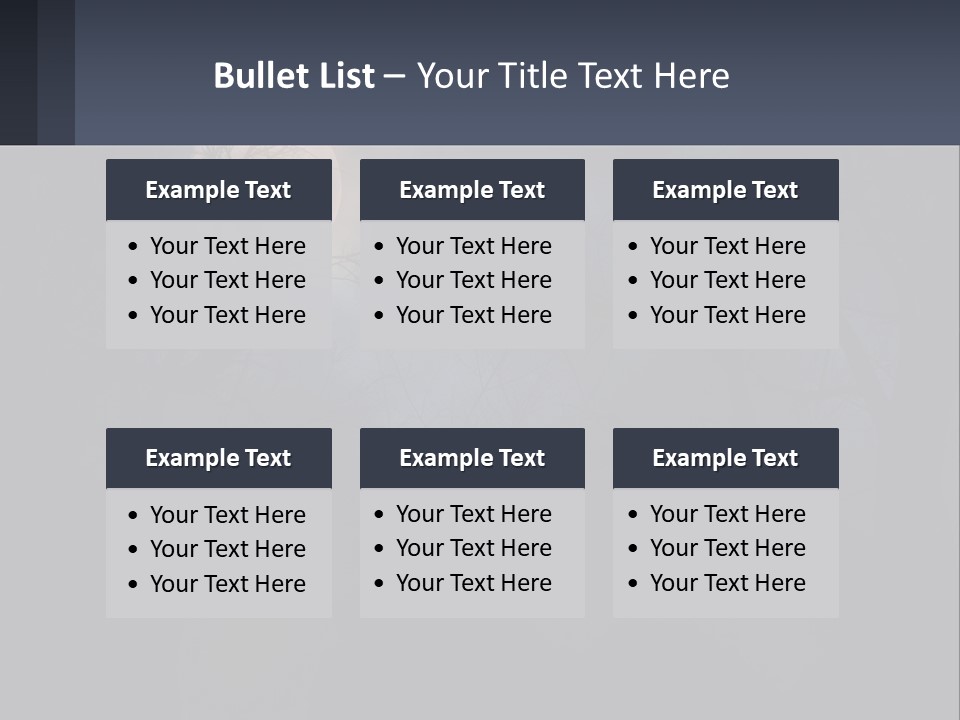 A Full Moon In The Night Sky Over Trees PowerPoint Template