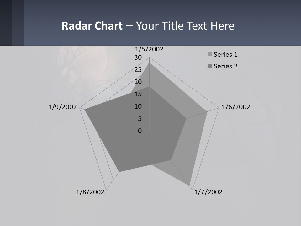 A Full Moon In The Night Sky Over Trees PowerPoint Template