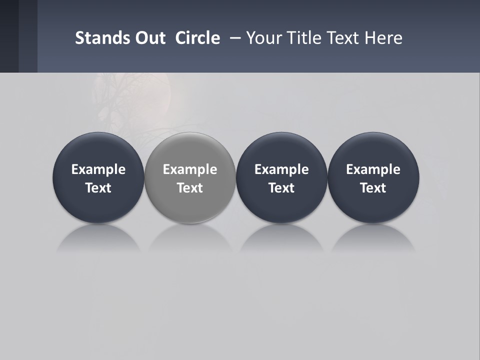 A Full Moon In The Night Sky Over Trees PowerPoint Template