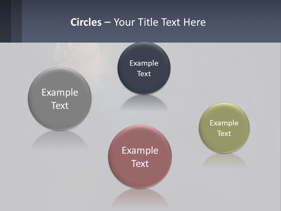 A Full Moon In The Night Sky Over Trees PowerPoint Template