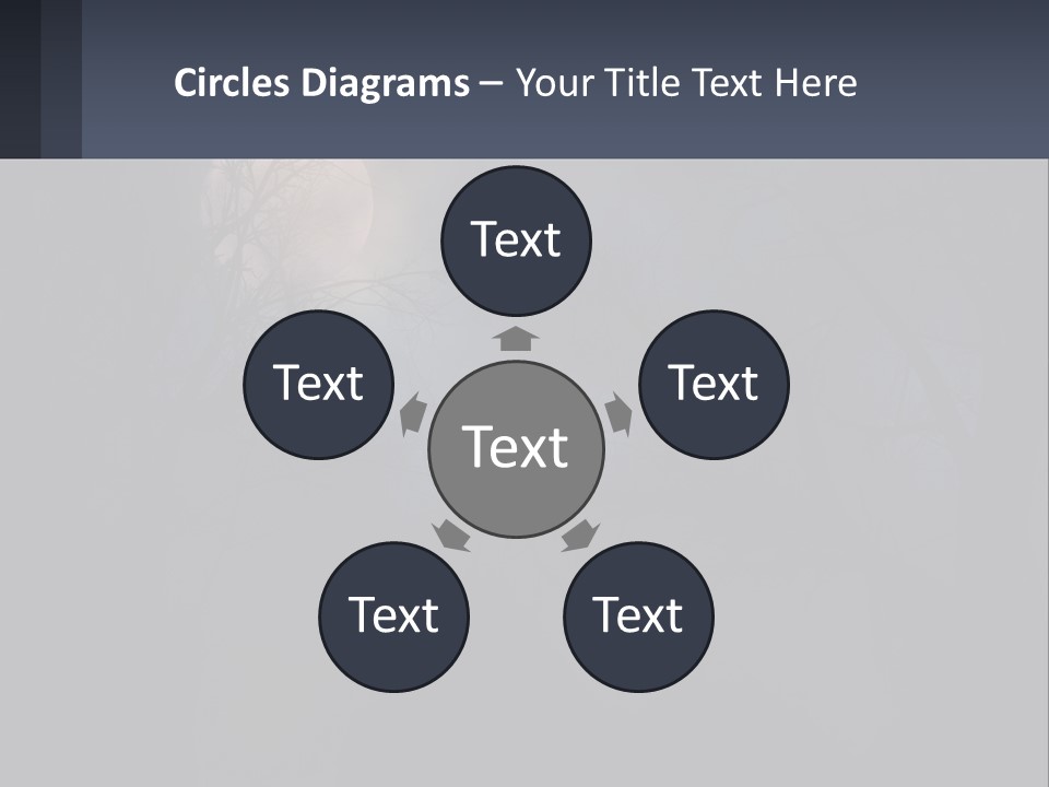 A Full Moon In The Night Sky Over Trees PowerPoint Template