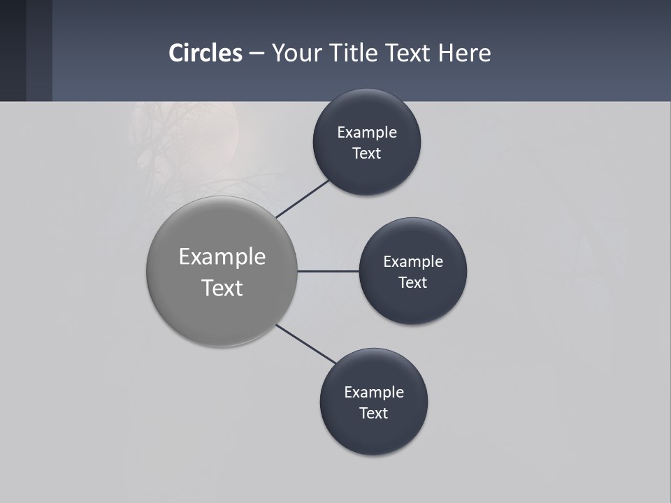A Full Moon In The Night Sky Over Trees PowerPoint Template