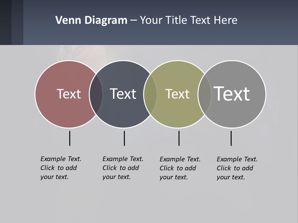 A Full Moon In The Night Sky Over Trees PowerPoint Template