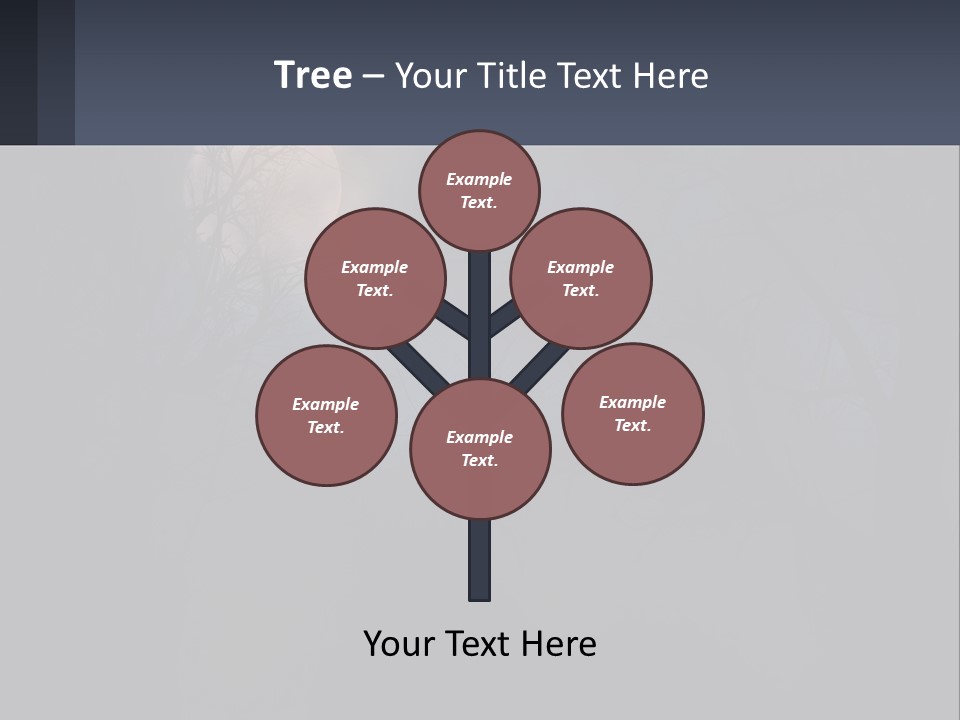 A Full Moon In The Night Sky Over Trees PowerPoint Template