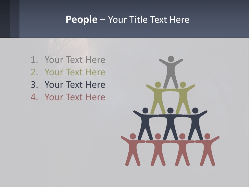 A Full Moon In The Night Sky Over Trees PowerPoint Template