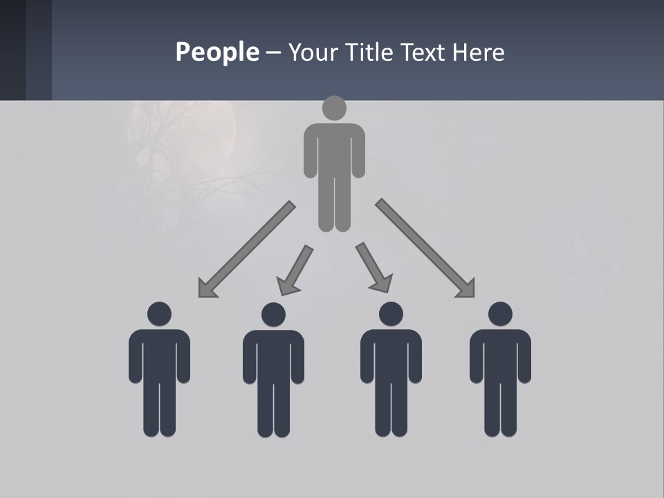 A Full Moon In The Night Sky Over Trees PowerPoint Template