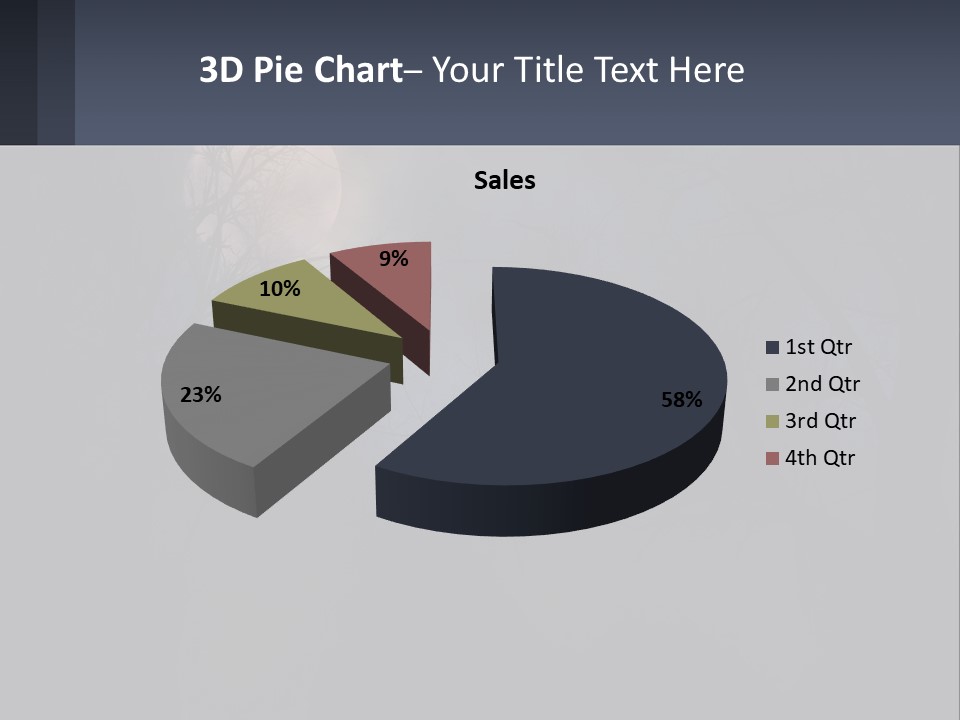 A Full Moon In The Night Sky Over Trees PowerPoint Template