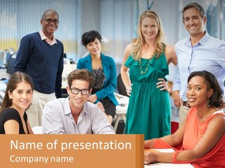 A Group Of People Are Posing For A Picture PowerPoint Template