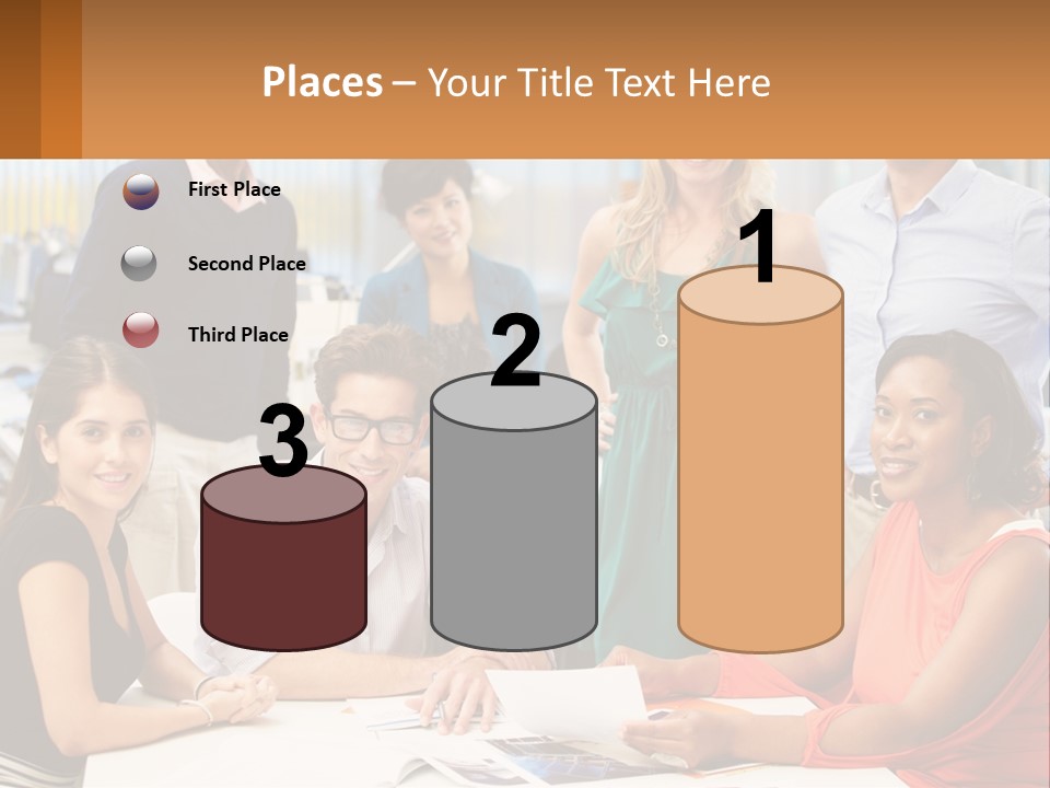 A Group Of People Are Posing For A Picture PowerPoint Template