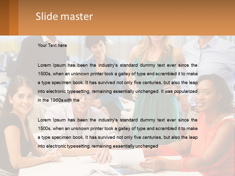 A Group Of People Are Posing For A Picture PowerPoint Template