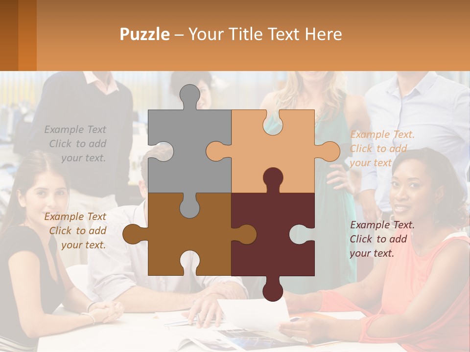 A Group Of People Are Posing For A Picture PowerPoint Template