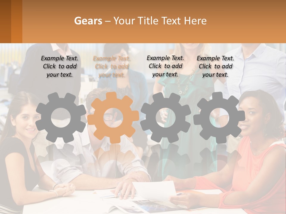 A Group Of People Are Posing For A Picture PowerPoint Template