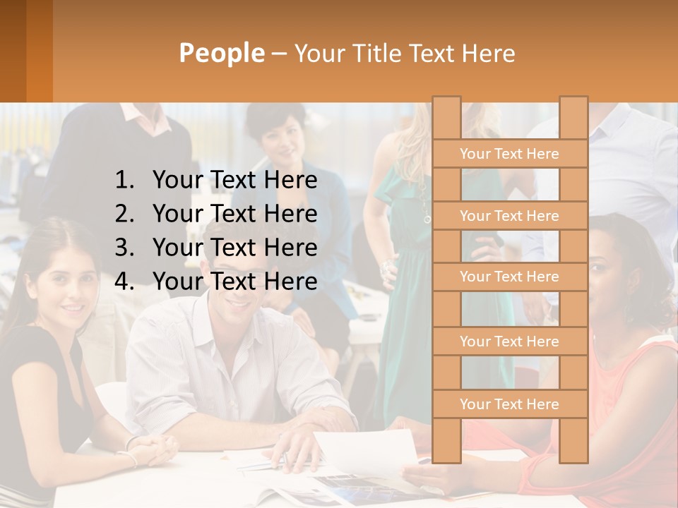 A Group Of People Are Posing For A Picture PowerPoint Template