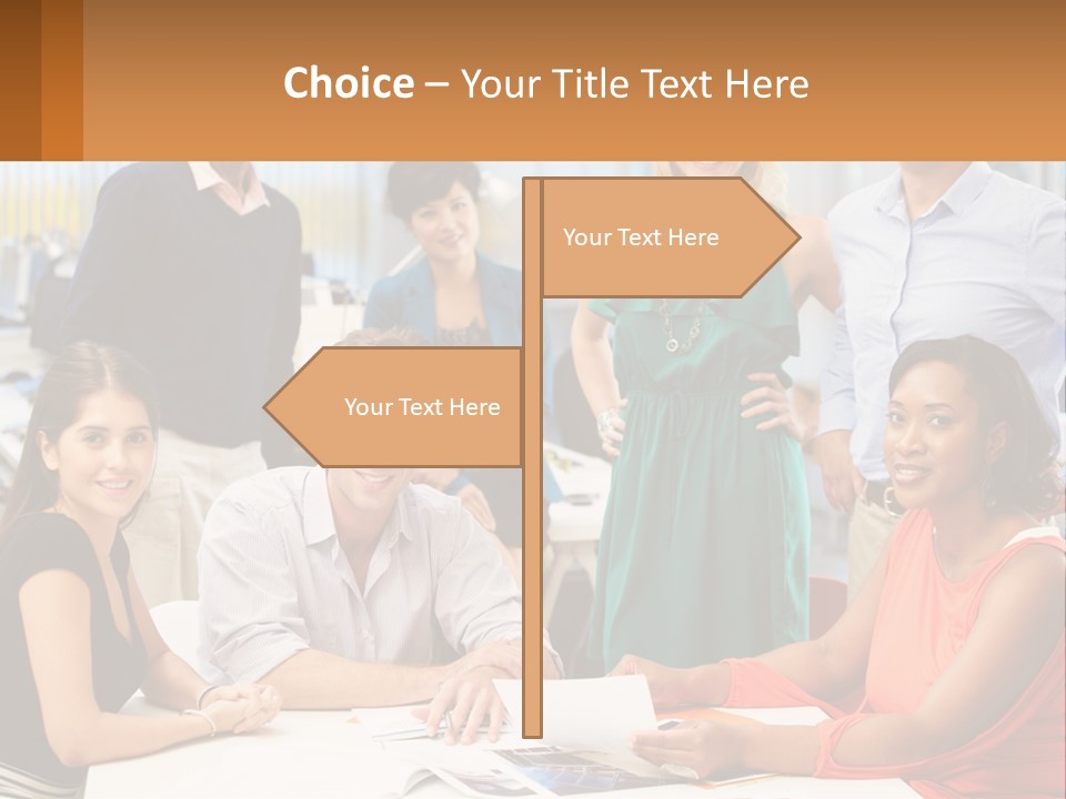 A Group Of People Are Posing For A Picture PowerPoint Template