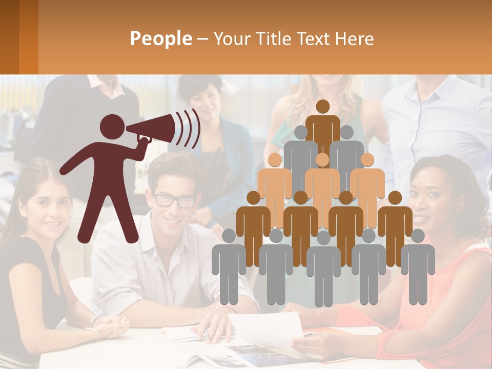 A Group Of People Are Posing For A Picture PowerPoint Template
