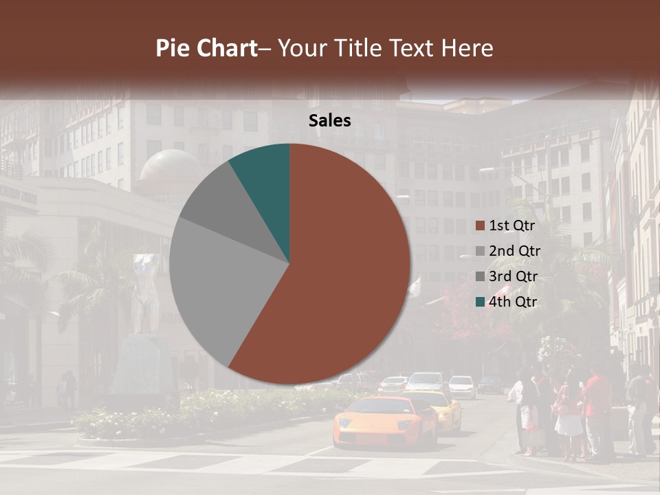 A City Street With Buildings And Palm Trees PowerPoint Template