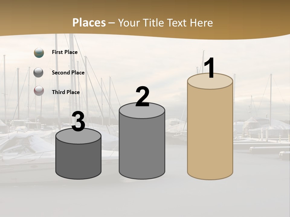 A Group Of Boats Are Docked In The Water PowerPoint Template