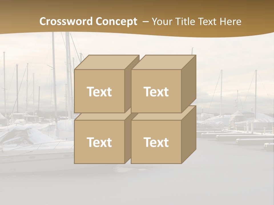 A Group Of Boats Are Docked In The Water PowerPoint Template