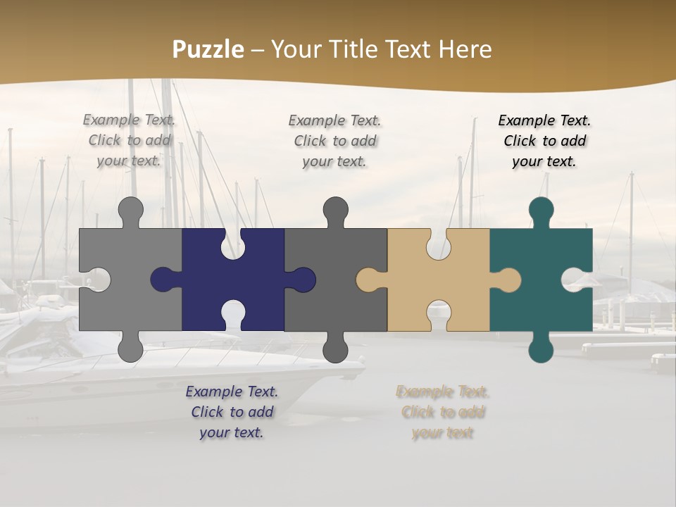 A Group Of Boats Are Docked In The Water PowerPoint Template