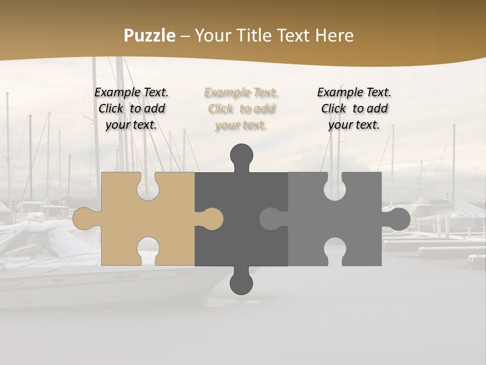 A Group Of Boats Are Docked In The Water PowerPoint Template