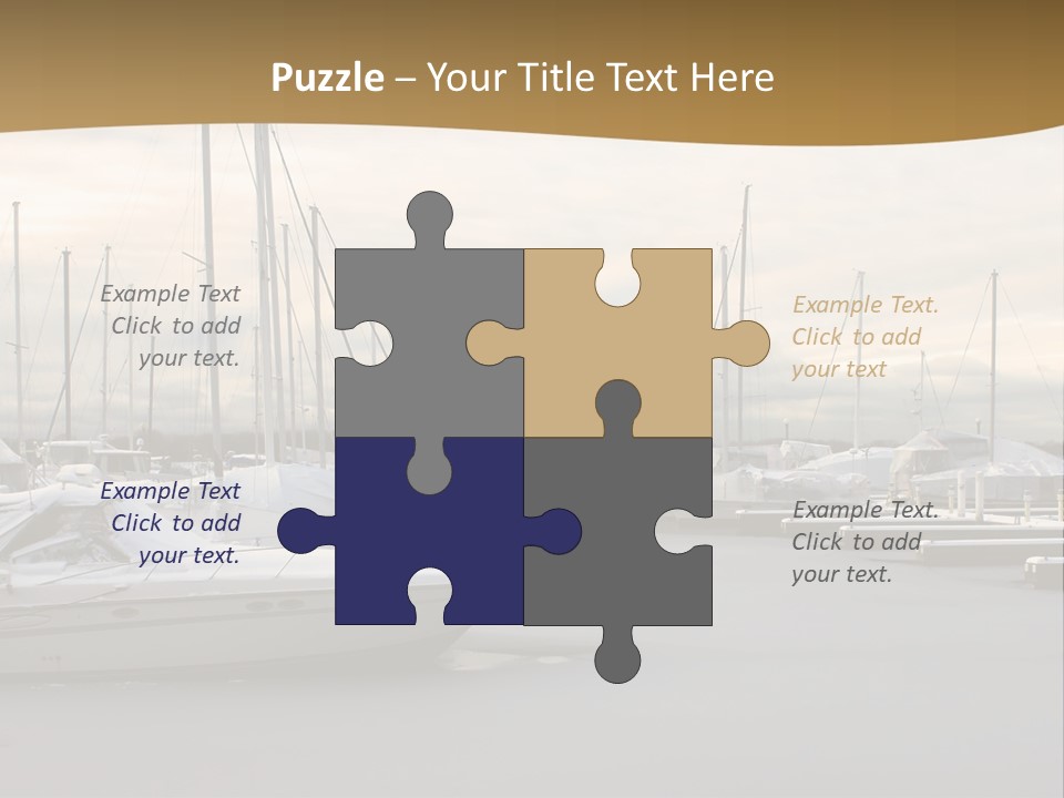 A Group Of Boats Are Docked In The Water PowerPoint Template