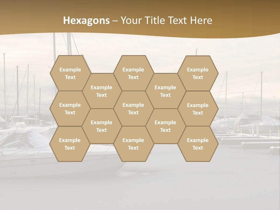 A Group Of Boats Are Docked In The Water PowerPoint Template