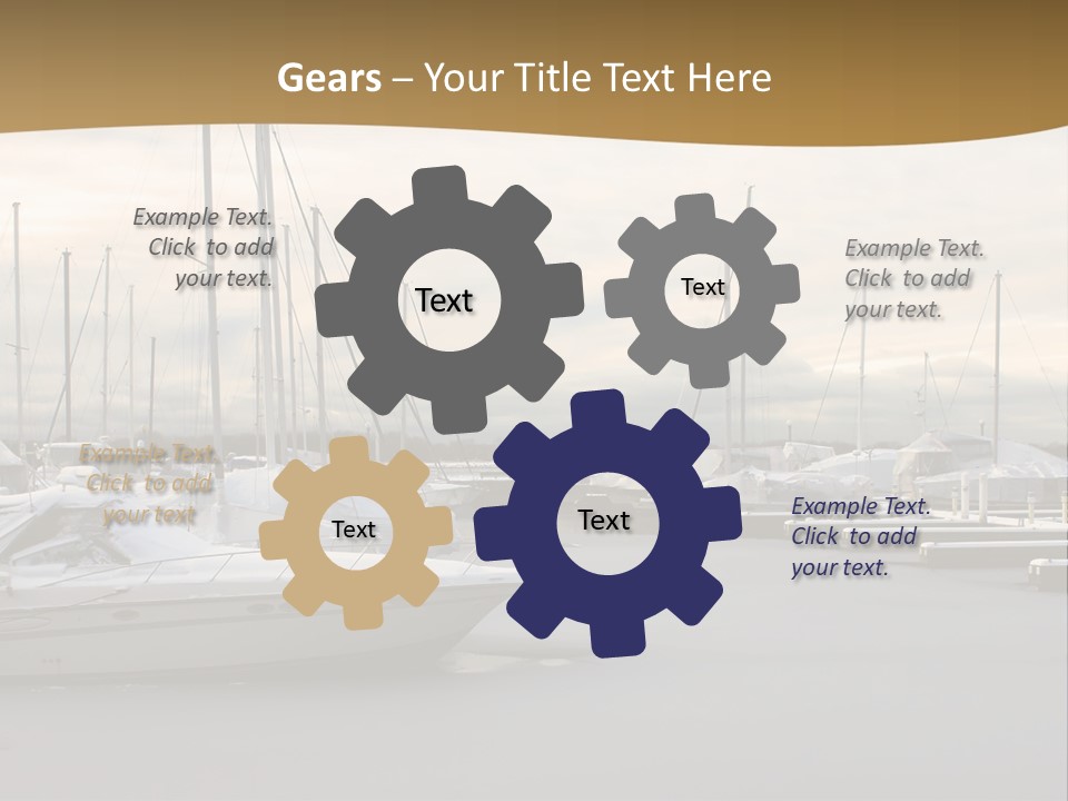 A Group Of Boats Are Docked In The Water PowerPoint Template