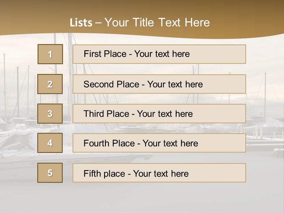 A Group Of Boats Are Docked In The Water PowerPoint Template