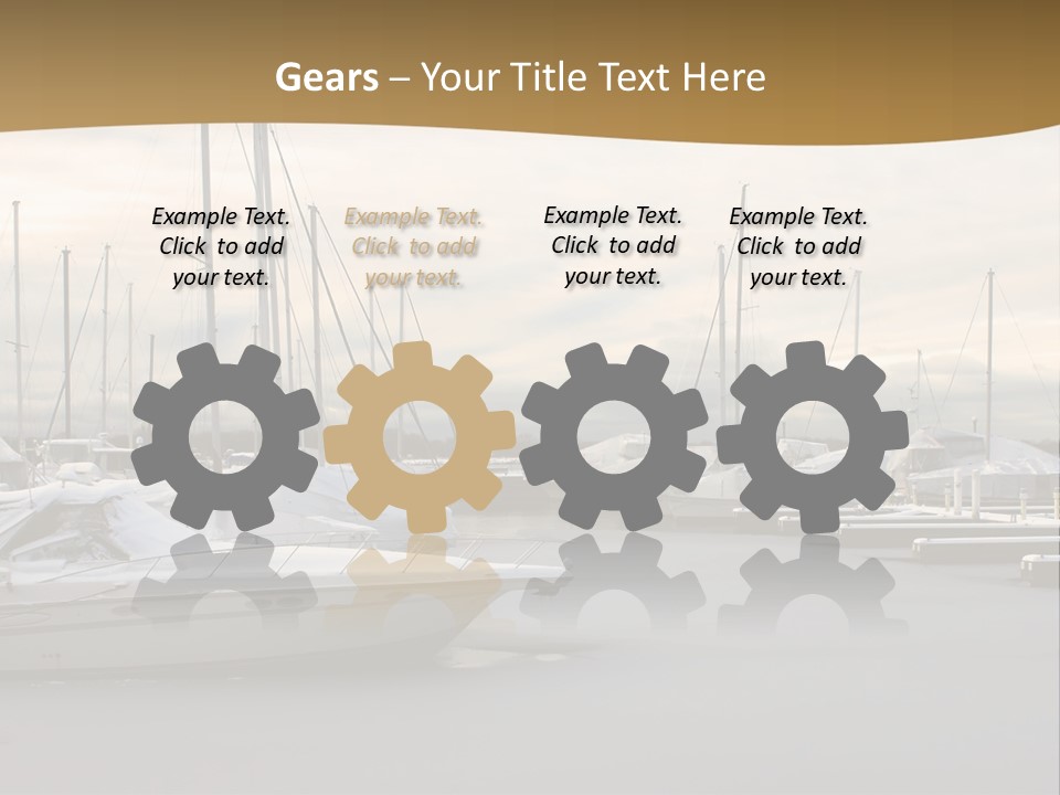 A Group Of Boats Are Docked In The Water PowerPoint Template