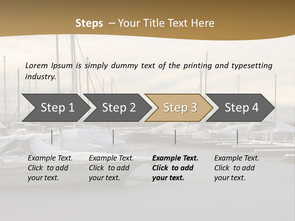 A Group Of Boats Are Docked In The Water PowerPoint Template