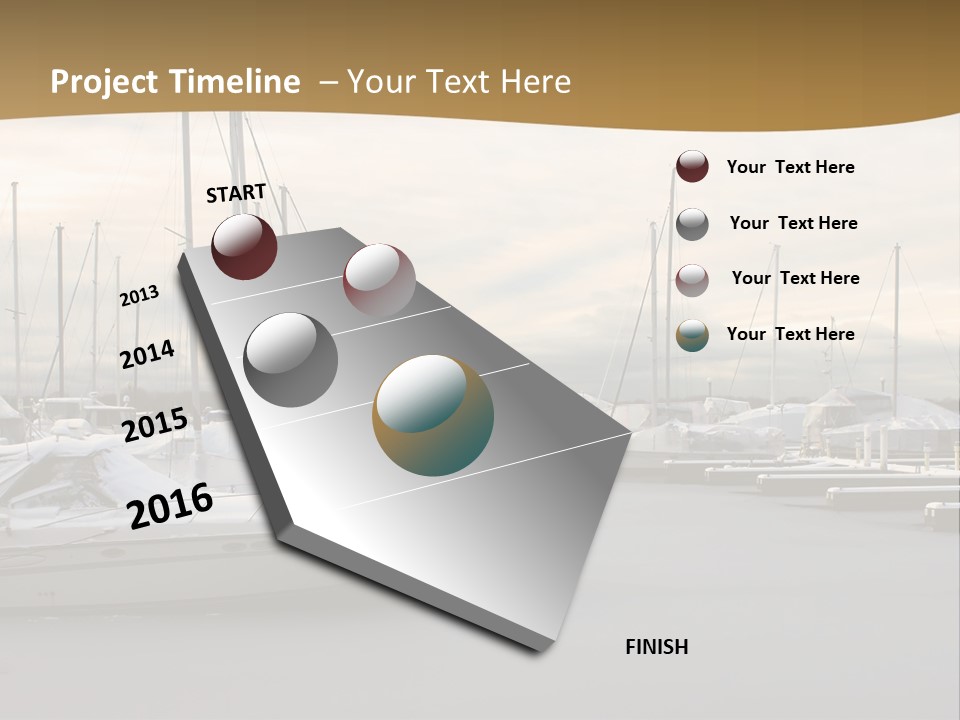 A Group Of Boats Are Docked In The Water PowerPoint Template