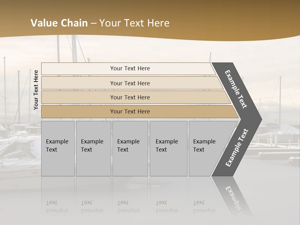 A Group Of Boats Are Docked In The Water PowerPoint Template