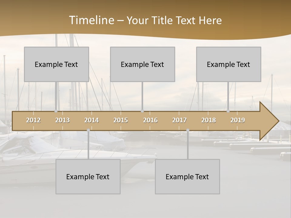 A Group Of Boats Are Docked In The Water PowerPoint Template