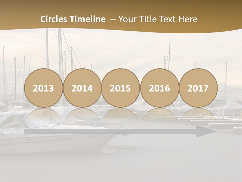 A Group Of Boats Are Docked In The Water PowerPoint Template