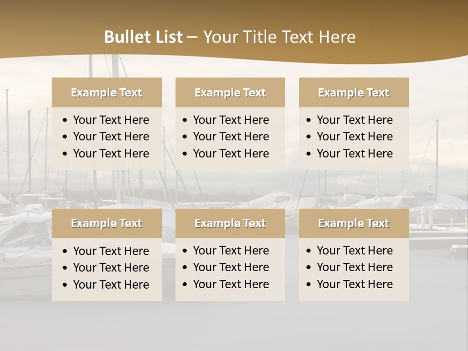 A Group Of Boats Are Docked In The Water PowerPoint Template