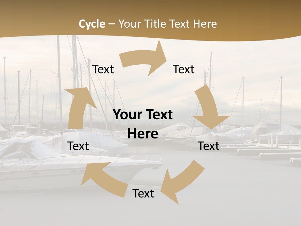 A Group Of Boats Are Docked In The Water PowerPoint Template