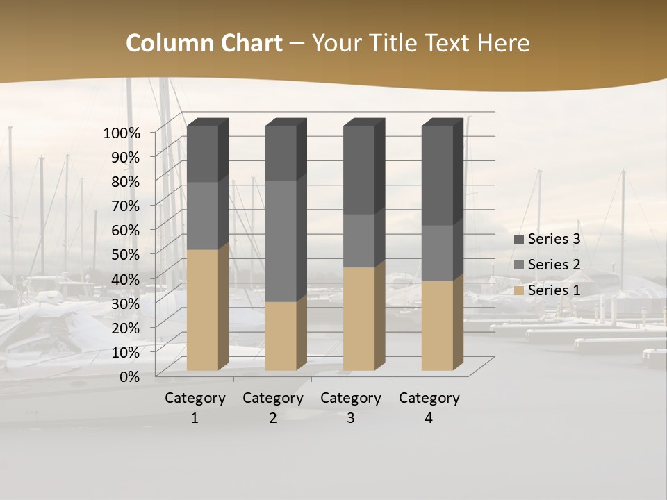 A Group Of Boats Are Docked In The Water PowerPoint Template