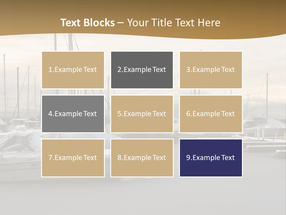 A Group Of Boats Are Docked In The Water PowerPoint Template