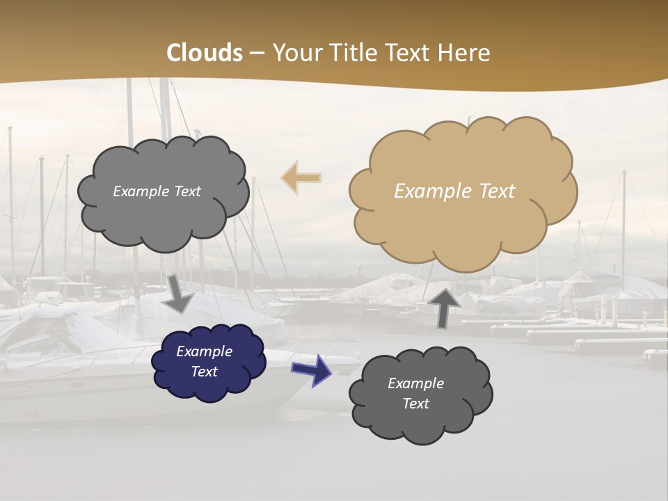 A Group Of Boats Are Docked In The Water PowerPoint Template