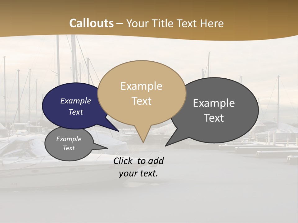 A Group Of Boats Are Docked In The Water PowerPoint Template