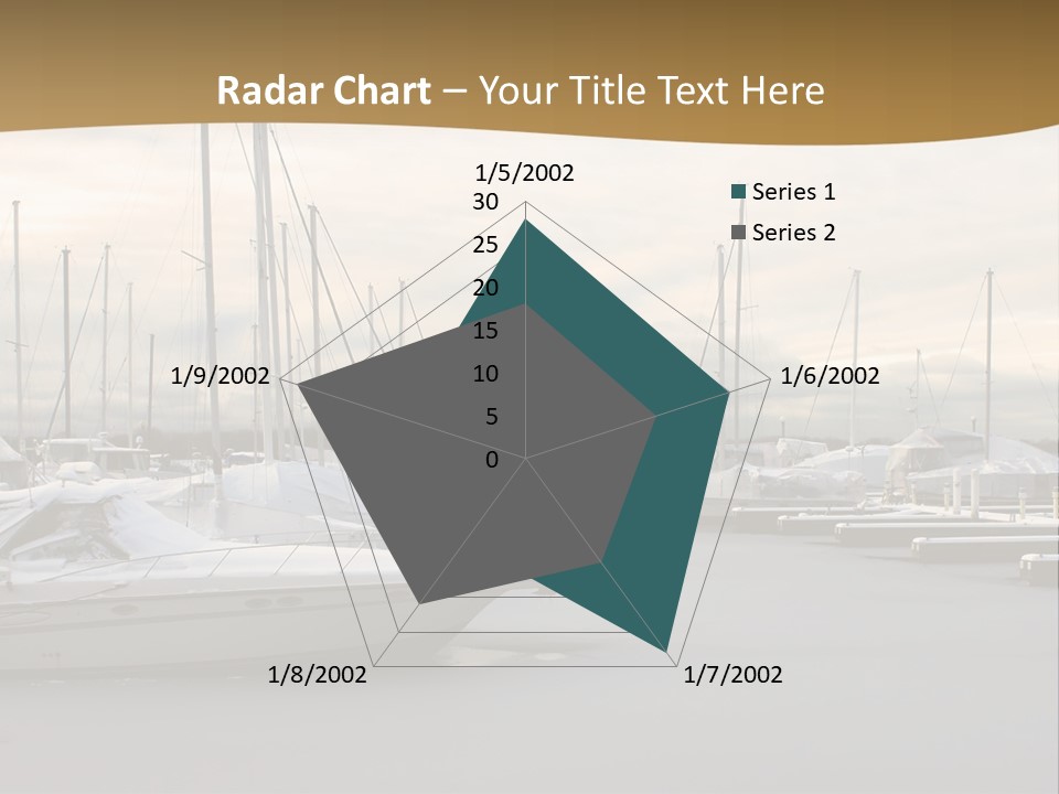 A Group Of Boats Are Docked In The Water PowerPoint Template