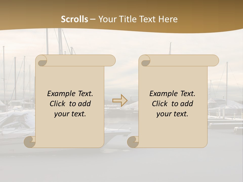 A Group Of Boats Are Docked In The Water PowerPoint Template