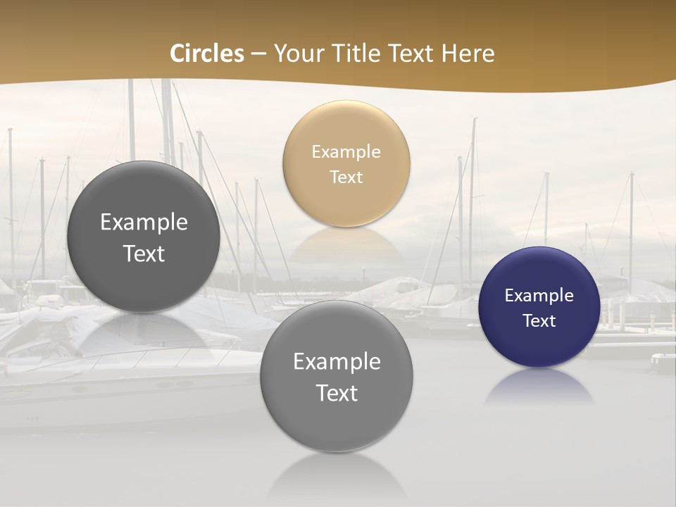 A Group Of Boats Are Docked In The Water PowerPoint Template