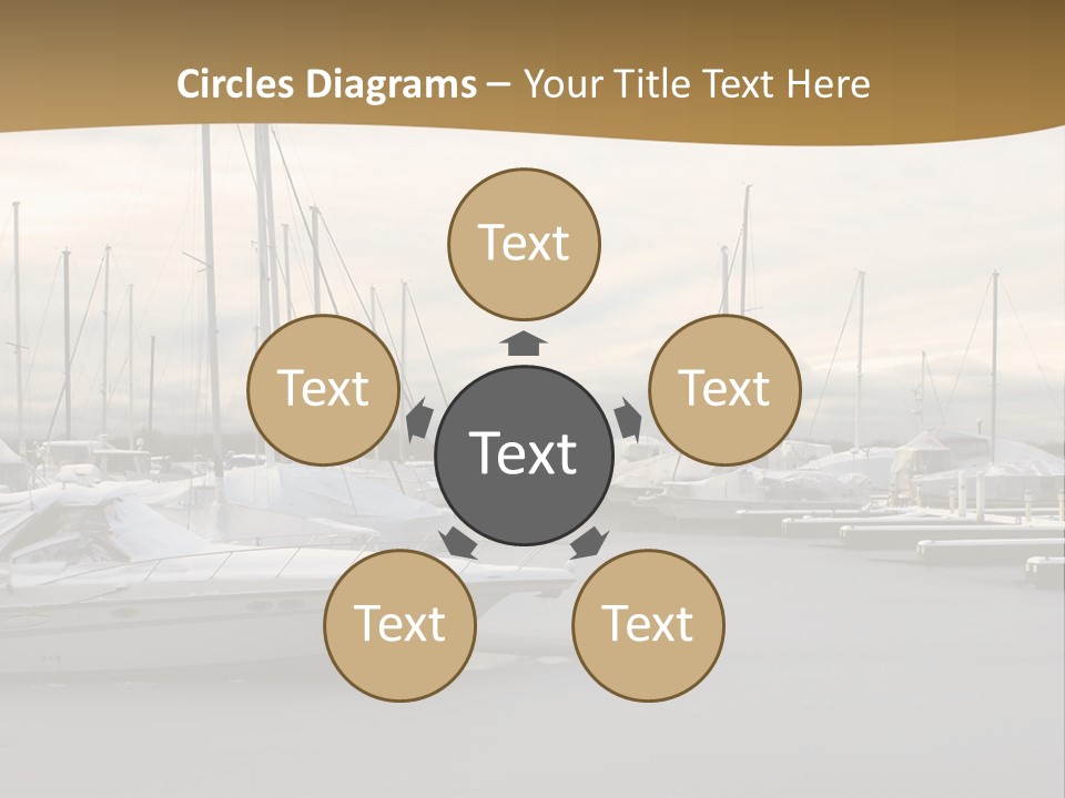 A Group Of Boats Are Docked In The Water PowerPoint Template