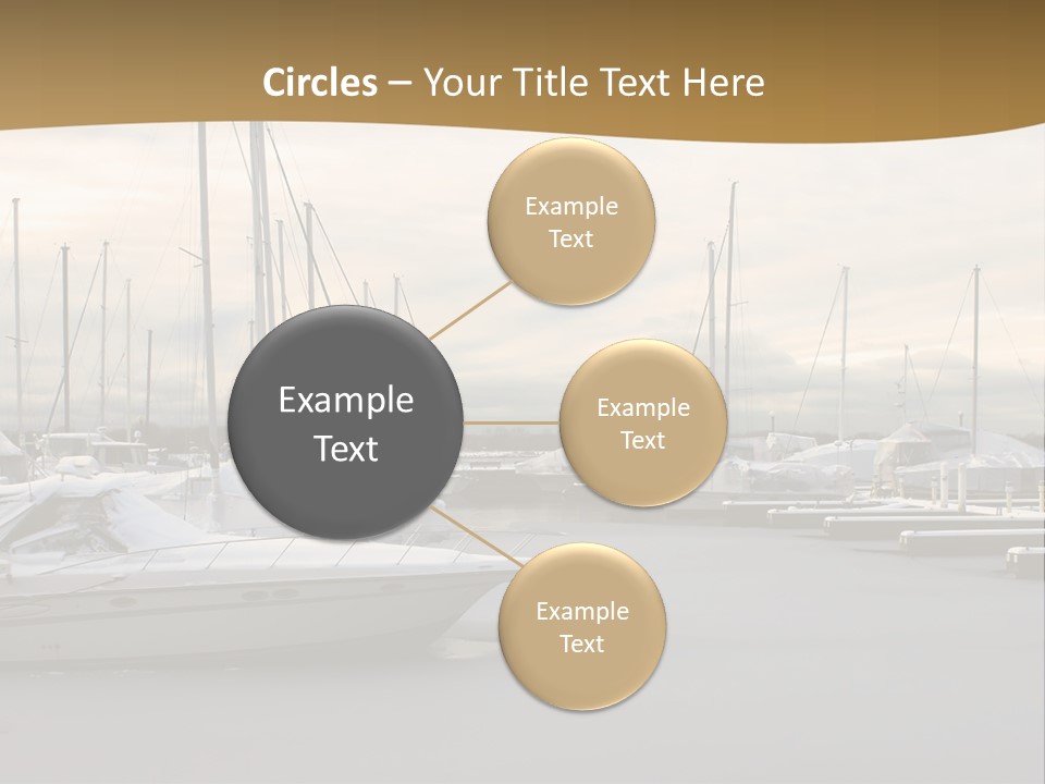 A Group Of Boats Are Docked In The Water PowerPoint Template