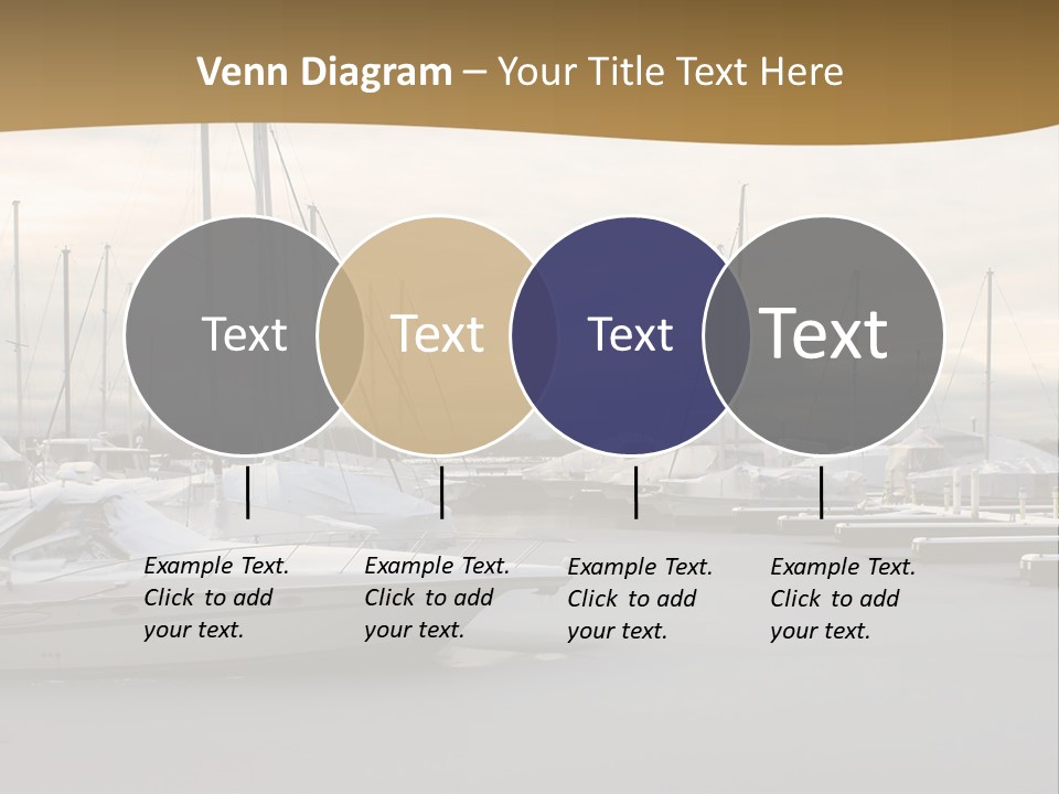 A Group Of Boats Are Docked In The Water PowerPoint Template