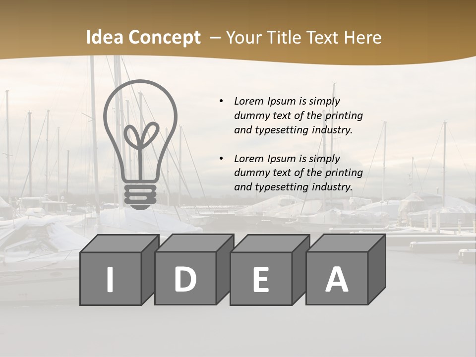 A Group Of Boats Are Docked In The Water PowerPoint Template