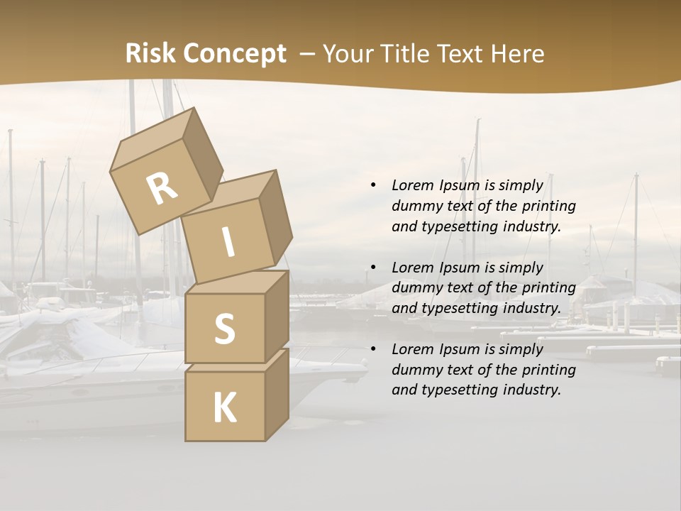 A Group Of Boats Are Docked In The Water PowerPoint Template