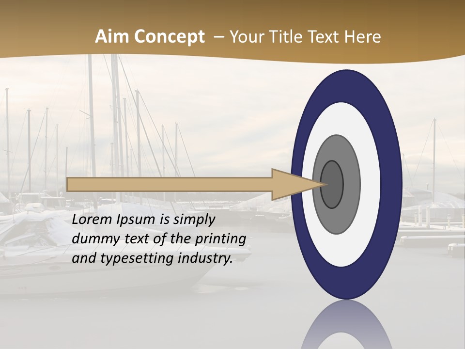 A Group Of Boats Are Docked In The Water PowerPoint Template