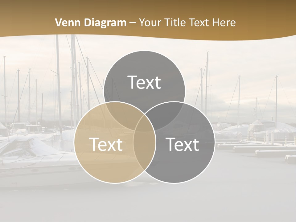 A Group Of Boats Are Docked In The Water PowerPoint Template